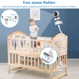 Baby Camera Mount Stand Compatible with BOIFUN/Momcozy /ieGeek/Comfyer-BM01/TECGUUD a Part Baby Monitor Flexible Baby Monitor Holder Shelf Baby Camera Stand More Safety(33.75 inch/Camera Not Included)