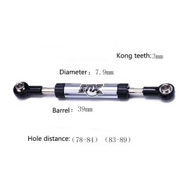 2Pcs RC Servo Linkage Steering Link Rod Metal Adjustable for WPL C14 Traxxas TRX4 Axial SCX10 RC4WD D90 Gen8 1/10 RC Crawler Car