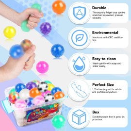 54Pack Stress Balls, Squishy Squeeze Balls Bulk Fidget for Adults Squishy Balls Stress Relief Balls, Stress Balls for Adults, Party Favors, Goodie Bag Stuffers