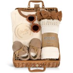 Baby Girl Gifts, Baby Shower Gifts for Girls, Unique Baby Gift Essential Stuff Newborn Swaddle Wrap Sunglasses Infant Bow Onesie Milestone Cards Tassel Shoes, New Born Baby Girl Gift Basket