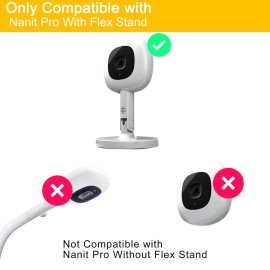 iTODOS Baby Monitor Mount Compatible with Nanit Pro Smart Baby Monitor & Flex Stand, Versatile Twist Mount Without Tools or Wall Damage,Travel Baby Monitor Accessory -White