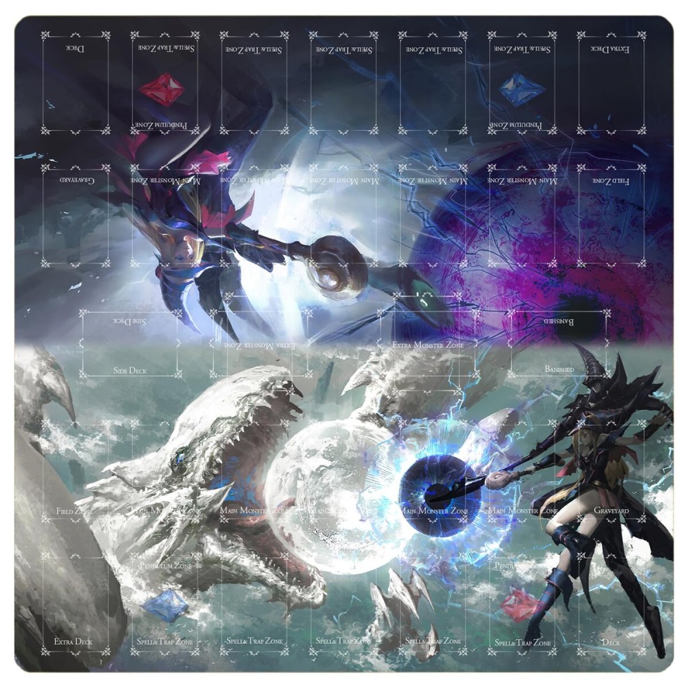 sabermaster Card Rubber Mat - 2 Player, Square playmat for Gamer 60x60cm/23.6x23.6inch