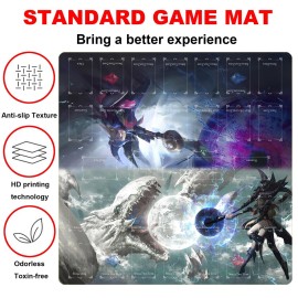 sabermaster Card Rubber Mat - 2 Player, Square playmat for Gamer 60x60cm/23.6x23.6inch