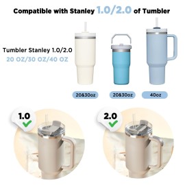 Heelay Stanley Cup Accessories 10 Pcs, Including 4 Straw Cover Cap, 2 Square Spill Stopper, 2 Round Leak Stopper, 2 Pcs Silicone Boot for Stanley Quencher ProTour 30oz and other 30oz/40oz/20oz Tumbler