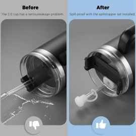 Heelay Stanley Cup Accessories 10 Pcs, Including 4 Straw Cover Cap, 2 Square Spill Stopper, 2 Round Leak Stopper, 2 Pcs Silicone Boot for Stanley Quencher ProTour 30oz and other 30oz/40oz/20oz Tumbler