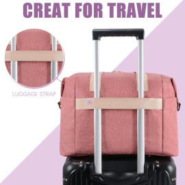 Tuwubi Diaper Bag Tote,Baby Diaper Bag with Pacifier Case Large Travel Diaper Tote Caddy for Mom and Dad Multifunction Large Baby Bag - Pink