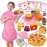 Restaurant Playsets for Kids - Waitress Role Play Costume Set for Girls, 60 Pieces Food Playset with Girls Apron, Diner Playset for Kids, Play Restaurant, Pretend Restaurant Playset for Kids Age 3+