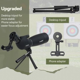 SVBONY SV28 Plus Spotting Scopes with Tripod, 25-75x70 Spotting Scope with Phone Mount, IP65 Waterproof Fogproof Spotter Scope for Target Shooting, Bird Watching