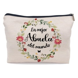 Ayxvt Abuela Gifts Makeup Bag, Abuela Gifts In Spanish Cosmetic Bag For Women, Abuela Gifts From Grandchildren, Best Grandma Gifts, Grandma Gifts From Grandson, Grandma Gifts From Grandchildren