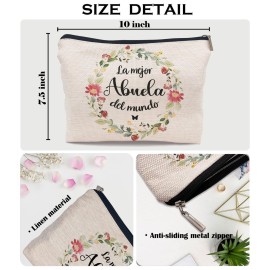 Ayxvt Abuela Gifts Makeup Bag, Abuela Gifts In Spanish Cosmetic Bag For Women, Abuela Gifts From Grandchildren, Best Grandma Gifts, Grandma Gifts From Grandson, Grandma Gifts From Grandchildren