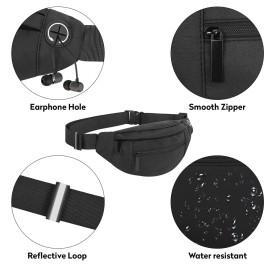 Frenou Large Fanny Pack For Women And Man Crossbody Bag Cross body Bag With Adjustable Strap For Travel Running Hiking Walking Workout Black