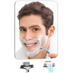 Shower Mirror Fogless Shaving with Razor Holder for Shower, Anti Fog Shower Mirror & includes 2 Razor Hooks & 2 Mirror Hooks, Easy Install & Unbreakable, Mirror for Shower Wall(Small 6.8x5.2in)