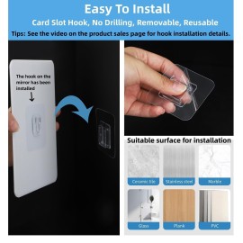 Shower Mirror Fogless Shaving with Razor Holder for Shower, Anti Fog Shower Mirror & includes 2 Razor Hooks & 2 Mirror Hooks, Easy Install & Unbreakable, Mirror for Shower Wall(Small 6.8x5.2in) Shower Mirror Fogless Shaving with Razor Holder for Shower, Anti Fog Shower Mirror & includes 2 Razor Hooks & 2 Mirror Hooks, Easy Install & Unbreakable, Mirror for Shower Wall(Small 6.8x5.2in)