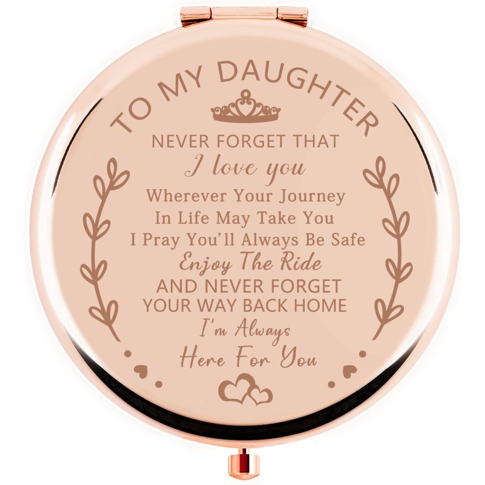 Sanamuo Daughter Gifts Compact Mirror for Daughter Gifts from Mom Dad, Birthday Gift for Daughter, Valentine\'s Day Graduation Wedding Anniversary (Rose Gold) Sanamuo Daughter Gifts Compact Mirror for Daughter Gifts from Mom Dad, Birthday Gift for Daughter, Valentine\'s Day Graduation Wedding Anniversary (Rose Gold)