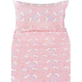 J-pinno Cats Kitty 100% Cotton 3 Pieces Cartoon Toddler Sheet Set for Kids Boys Girls, Flat Sheet Fitted Sheet and Pillowcase, Cozy Breathable Unisex Nursery School Crib Bedding Set (Kitty Cat)