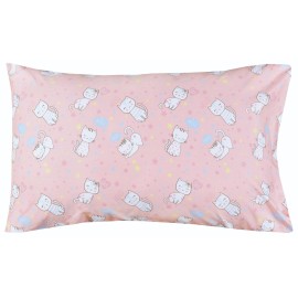 J-pinno Cats Kitty 100% Cotton 3 Pieces Cartoon Toddler Sheet Set for Kids Boys Girls, Flat Sheet Fitted Sheet and Pillowcase, Cozy Breathable Unisex Nursery School Crib Bedding Set (Kitty Cat)