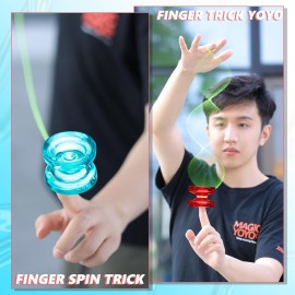 MAGICYOYO K2 Crystal Responsive Yoyo for Kids, Plastic Professional With Unresponsive Bearing + 12 Strings, Storage Case, Bearing Removal, Axle Tool (Red + Green)