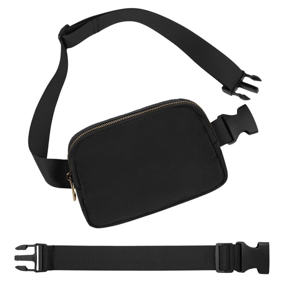 Frenou Waist Belt Bag Fashion Fanny Women Waist Pack With Adjustable Strap For Travel Running Hiking Walking Black with rope