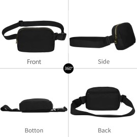 Frenou Waist Belt Bag Fashion Fanny Women Waist Pack With Adjustable Strap For Travel Running Hiking Walking Black with rope