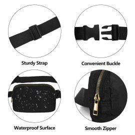 Frenou Waist Belt Bag Fashion Fanny Women Waist Pack With Adjustable Strap For Travel Running Hiking Walking Black with rope
