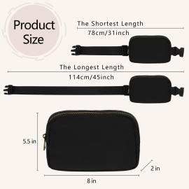 Frenou Waist Belt Bag Fashion Fanny Women Waist Pack With Adjustable Strap For Travel Running Hiking Walking Black with rope