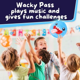 Wacky Pass - Toss, Dance & Do Funny Things | 47 Activities + 8 Music Tracks | Big Size | Outdoor/Indoor Fun Game | Gift Toy for Kids | for Ages 3, 4, 5, 6, 7, 8+,9,10 Year Old Girls & Boys (Blue)