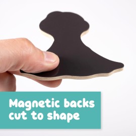 SPARK & WOW Wooden Magnets | Dinosaurs | Magnets for Kids Ages 2+ | Open-Ended Play | Adhere to Fridges, Whiteboards and More