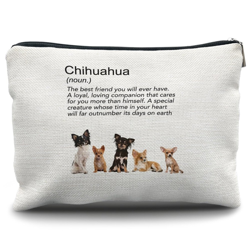Nogrit Chihuahua Makeup Bag, Chihuahua Gifts for Women, chihuahua accessories Small Cosmetic Makeup Bag for Purse Nogrit Chihuahua Makeup Bag, Chihuahua Gifts for Women, chihuahua accessories Small Cosmetic Makeup Bag for Purse