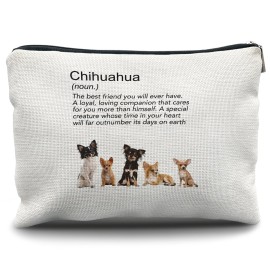 Nogrit Chihuahua Makeup Bag, Chihuahua Gifts for Women, chihuahua accessories Small Cosmetic Makeup Bag for Purse