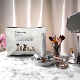 Nogrit Chihuahua Makeup Bag, Chihuahua Gifts for Women, chihuahua accessories Small Cosmetic Makeup Bag for Purse Nogrit Chihuahua Makeup Bag, Chihuahua Gifts for Women, chihuahua accessories Small Cosmetic Makeup Bag for Purse