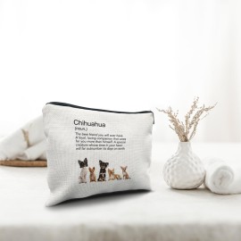 Nogrit Chihuahua Makeup Bag, Chihuahua Gifts for Women, chihuahua accessories Small Cosmetic Makeup Bag for Purse Nogrit Chihuahua Makeup Bag, Chihuahua Gifts for Women, chihuahua accessories Small Cosmetic Makeup Bag for Purse