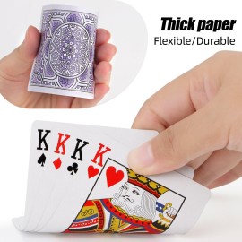 Metsyth Playing Cards 2 Pack, Deck of Cards, Standard Poker Card Set,Fun Card Games for Adults,Easy Shuffle Unique Design Card for Pinochle,Bridge,Go Fish,Cartas(Pink/Purple)