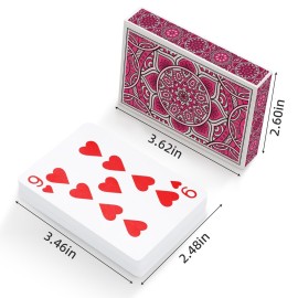 Metsyth Playing Cards 2 Pack, Deck of Cards, Standard Poker Card Set,Fun Card Games for Adults,Easy Shuffle Unique Design Card for Pinochle,Bridge,Go Fish,Cartas(Pink/Purple)