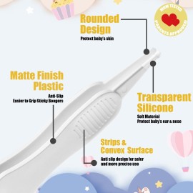 Kinggrand Kitchen Baby Nose and Ear Cleaner Tool 3 in 1 Nose Cleaning Tweezers Baby Boogie Nose Picker Dual Earwax and Snot Removal Safe & Easy Infant Booger Picker for Sticky & Dried Boogers (Blue)