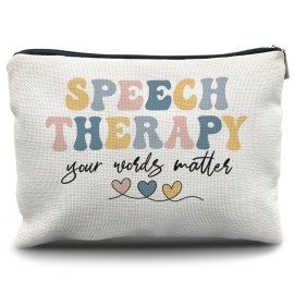 Nogrit Speech Therapy Gifts Makeup Bag,SLP Speech Pathologist Gifts, Speech Therapist Gift SLP Gifts for Speech Language Pathologist Small Cosmetic Makeup Bag for Purse