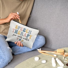 Nogrit Speech Therapy Gifts Makeup Bag,SLP Speech Pathologist Gifts, Speech Therapist Gift SLP Gifts for Speech Language Pathologist Small Cosmetic Makeup Bag for Purse Nogrit Speech Therapy Gifts Makeup Bag,SLP Speech Pathologist Gifts, Speech Therapist Gift SLP Gifts for Speech Language Pathologist Small Cosmetic Makeup Bag for Purse