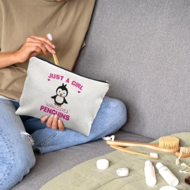 Nogrit Penguin Makeup Bag, Penguin Gifts for Women Girls, Cute Penguin Gifts, Just a Girl Who Loves Penguins Small Makeup Cosmetic Bag for Purse Nogrit Penguin Makeup Bag, Penguin Gifts for Women Girls, Cute Penguin Gifts, Just a Girl Who Loves Penguins Small Makeup Cosmetic Bag for Purse