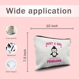 Nogrit Penguin Makeup Bag, Penguin Gifts for Women Girls, Cute Penguin Gifts, Just a Girl Who Loves Penguins Small Makeup Cosmetic Bag for Purse Nogrit Penguin Makeup Bag, Penguin Gifts for Women Girls, Cute Penguin Gifts, Just a Girl Who Loves Penguins Small Makeup Cosmetic Bag for Purse