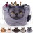 Openhaha Drawstring Makeup Organizer, Travel Cosmetic Pouch - Cat Gift for Women, Lay Flat Makeup Bag Gifts for Cat Lovers
