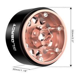 EPINON RC 1.9inch Beadlock Wheels - Offset -10.5mm Aluminum Wheel Rim Hub for 1/10 RC Crawler Car Axial SCX10 UTB10 TRX4 TRX6 Redcat Gen7 Gen8 VS4-10 Upgrade Accessories (4Pcs Bronze)