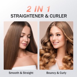 MiroPure Flat Iron Hair Straightener, 1 Inch Titanium Plates Hair Straightener with 15S Heat-up, Professional MCH Ceramic Negative Ion Hair Iron Dual Voltage for Women Hair with Auto Shut-Off