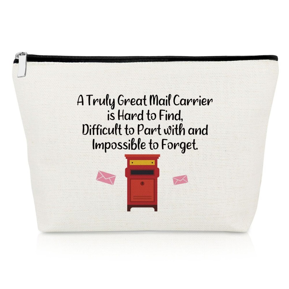 Gevody Mail Carrier Gifts for Women Mail Lady Makeup Bag Appreciation Gifts for Postal Worker Post Office Coworker Colleague Cosmetic Bag Retirement Christmas Birthday Present Travel Cosmetic Pouch