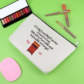 Gevody Mail Carrier Gifts for Women Mail Lady Makeup Bag Appreciation Gifts for Postal Worker Post Office Coworker Colleague Cosmetic Bag Retirement Christmas Birthday Present Travel Cosmetic Pouch