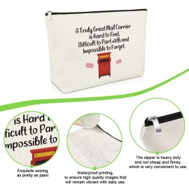 Gevody Mail Carrier Gifts for Women Mail Lady Makeup Bag Appreciation Gifts for Postal Worker Post Office Coworker Colleague Cosmetic Bag Retirement Christmas Birthday Present Travel Cosmetic Pouch