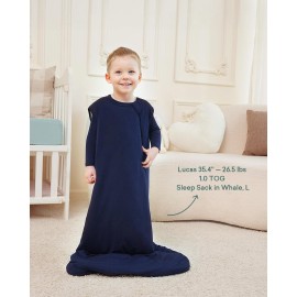 PurComfy Supersoft Sleep Sack 0.5 TOG, Premium Bamboo Viscose Baby Sleeping Bag, Lightweight Sleep Sack 15-24 Months (Whale)