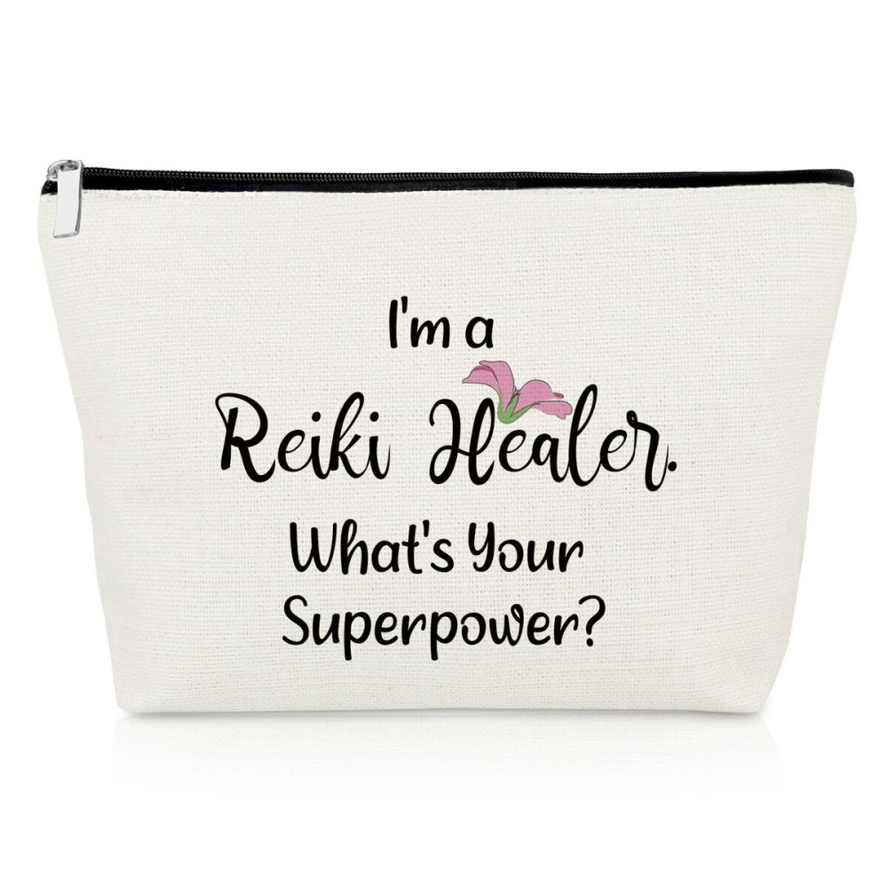 Reiki Healer Thank You Gift Reiki Healer Makeup Bag Reiki Master Gift Therapist Appreciation Gifts Spiritual Healer Gift Cosmetic Bag Christmas Birthday Gifts Therapy Teacher Gifts Travel Makeup Pouch
