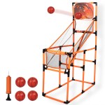 Play Platoon Kids Basketball Hoop Indoor - Arcade Games for 4-12 Year Old Kids - Perfect for Game Room. Backyard, Outdoor Shooting Games - 62 Inch Tall - Includes 4 Balls and Pump