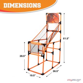 Play Platoon Kids Basketball Hoop Indoor - Arcade Games for 4-12 Year Old Kids - Perfect for Game Room. Backyard, Outdoor Shooting Games - 62 Inch Tall - Includes 4 Balls and Pump