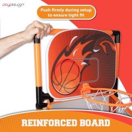 Play Platoon Kids Basketball Hoop Indoor - Arcade Games for 4-12 Year Old Kids - Perfect for Game Room. Backyard, Outdoor Shooting Games - 62 Inch Tall - Includes 4 Balls and Pump