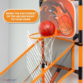 Play Platoon Kids Basketball Hoop Indoor - Arcade Games for 4-12 Year Old Kids - Perfect for Game Room. Backyard, Outdoor Shooting Games - 62 Inch Tall - Includes 4 Balls and Pump